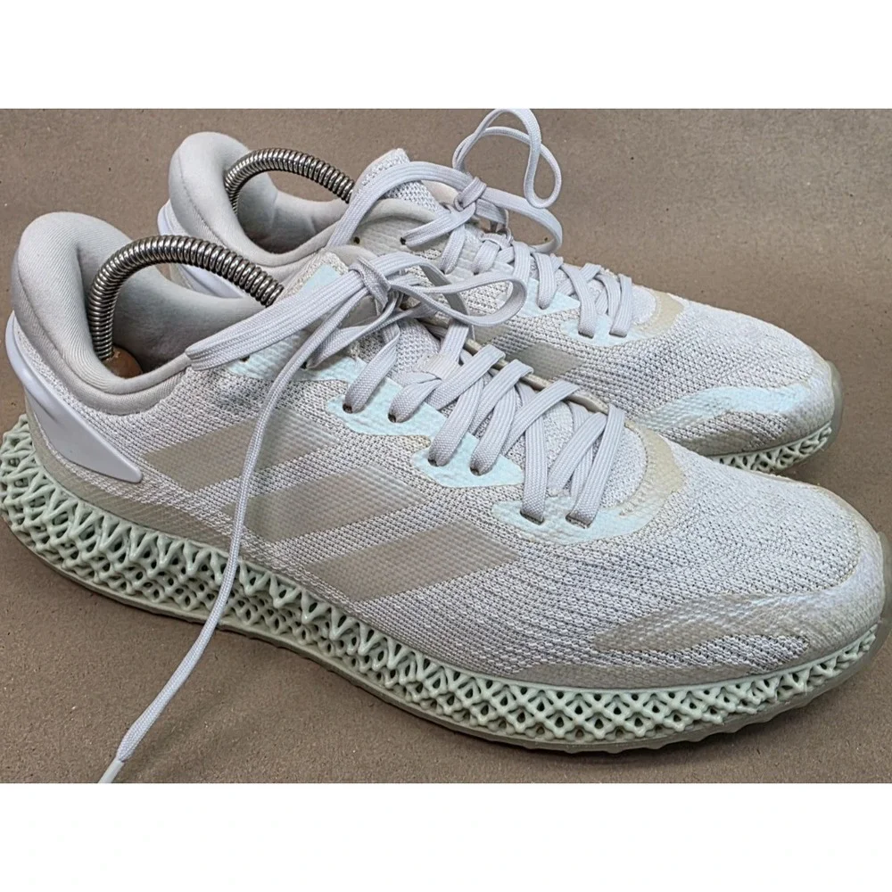 Adidas (Sz 10) Parley x 4D Run 1.0 LTD White Iridescent Running Shoes FW1229